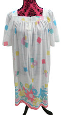 Women's VTG Sears Take Along Robe House Coat Short MCM Retro Flower Power Large