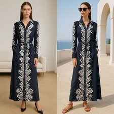 Elie Tahari M/M Womens Long Sleeve Black & White Dress