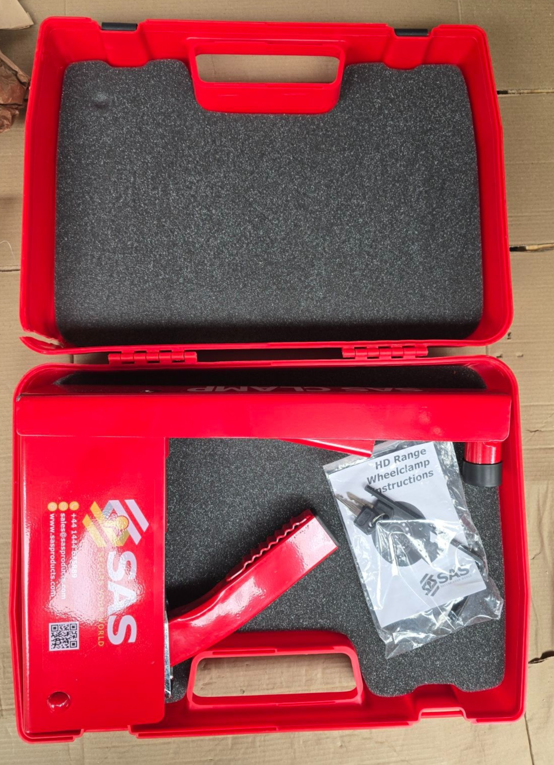 SAS HD1 Heavy-Duty wheelclamp for steel wheels in plastic case