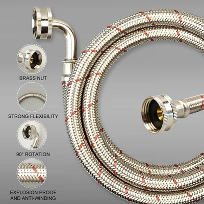 #ad 20FT Red and Blue Washer Hoses2 Pack Stainless Steel Washing Machine Hoses with $90.49