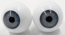 Pair Vintage Acrylic Realistic Unmarked Doll Eyes Gray 12mm C100-63
