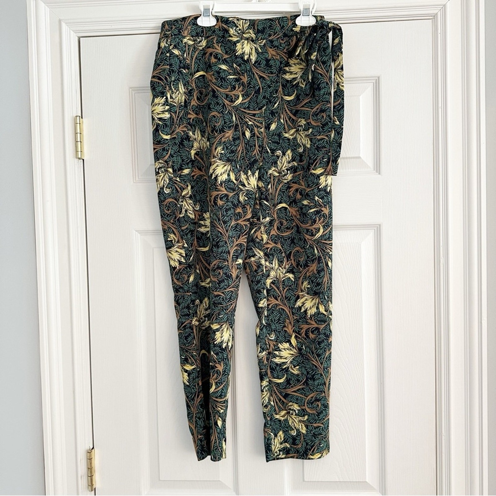 Zara Basic Tropical Leaf Print Side Tie Loose Ank… - image 5