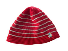BULA RED GRAY STRIPED BEANIE HAT WOMEN'S MEN'S UNISEX OS ONE SIZE