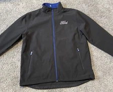 Ford Motor Company Softshell Jacket Men Large Fullzip Black