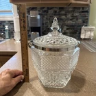 Vintage Wexford pattern Ice Bucket w Lid  & Chrome Trim by Anchor Hocking