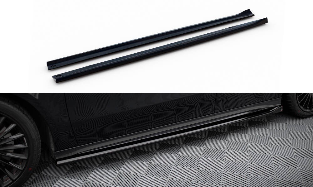 Rajouts bas de caisse Maxton Mercedes A35 AMG W177 Facelift bas de caisse tuning noir