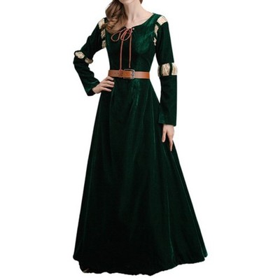 Damen Renaissance Gothic Kostüm Vintage Mittelalter Kleid Dress Cosplay Outfit