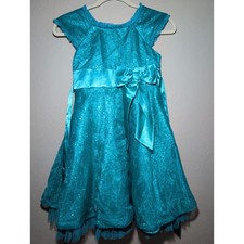Jona Michelle Girls Formal Fancy Dress Green 8 Mesh Sequins Party Satin Lined