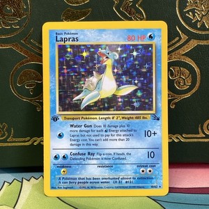 original lapras pokemon card 2 1999 Holographic Weakness Lightning 2 Retreat Cost Lapras 10/62 Rare Vintage HOLO