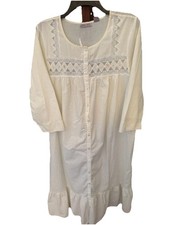Vtg Amanda Smith Nightgown Sz Med 100 Cotton Lace SEE PICS  READ