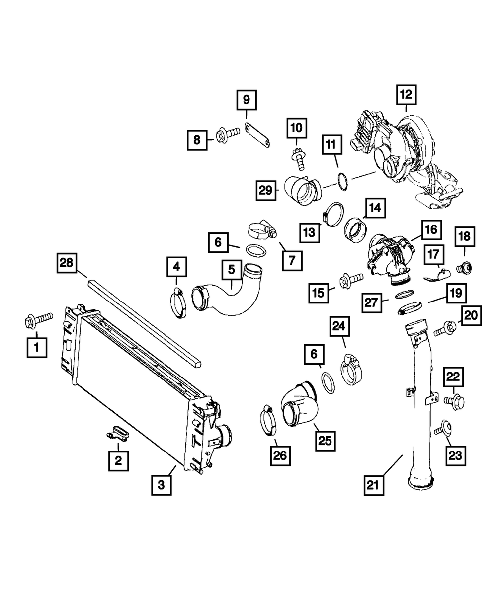 Genuine Mopar Charge Air Hose Replacement Part 68034120AA