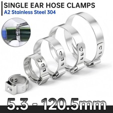 Single Ear Plus 304 Stainless Steel A2 Hose Clamps O Clips Pipe Fuel Water Air