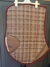 Brown Checkered Saddle Pad Full With Burgundy Piping