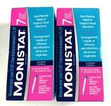 Monistat Vaginal Cream 7 x 5g Fast Effective Relief Yeast Infection 07/26 2-PACK