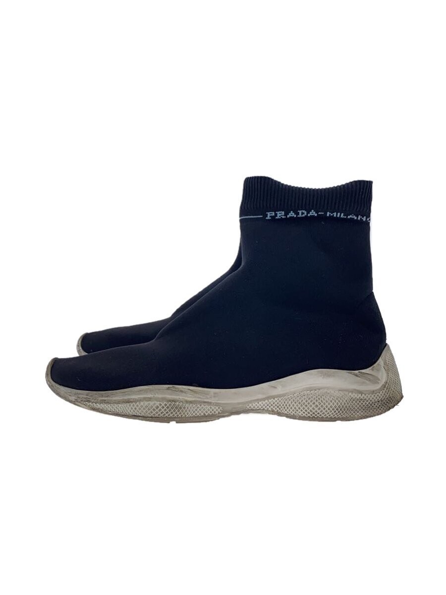 Prada Navy Polyester Sneakers Socks Size 35.5