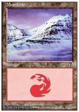Mountain (338) -Foil Medium Play MTG 7th Edition