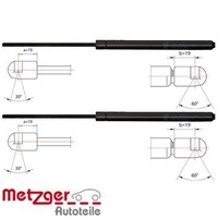 2X Gasfeder FüR Koffer-/Laderaum Metzger 2110530 DäMpfer GasdäMpfer FüR Vw
