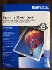 HP Premium Glossy Photo Paper C6979A 50 Sheets 10mil 8.5x11 Inkjet Printers NEW