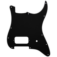 Musiclily Pro 3Ply Black Uncovered H Pot Pickguard For Tom Delonge Strat Guitar