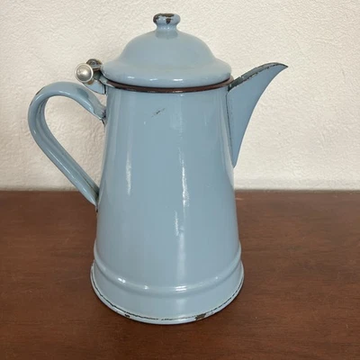 Ancienne Cafetière Émaillée Bleu Collection ou Décoration - Photo 1/4