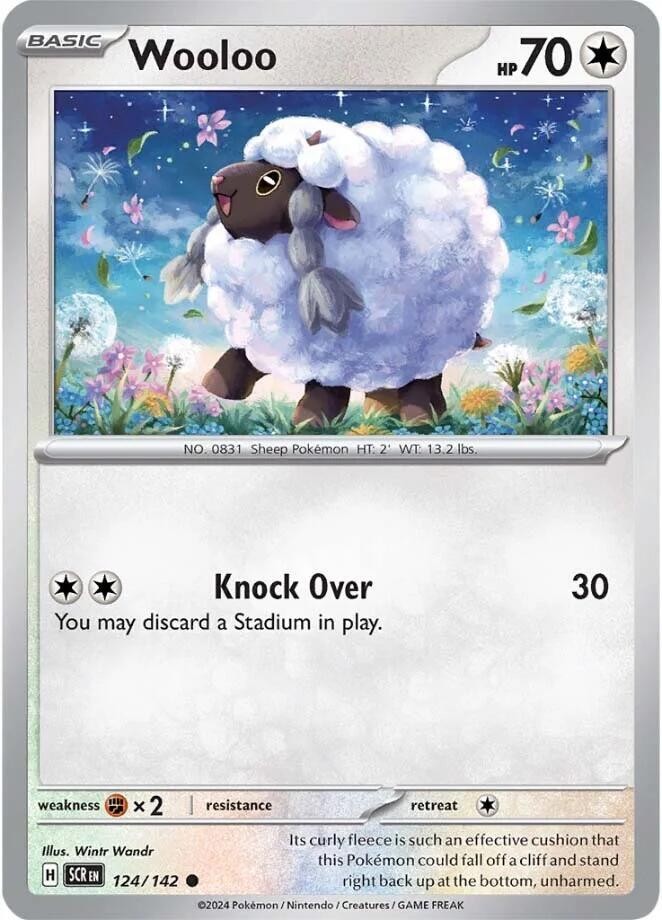 Wooloo #124/142 Sv07 Stellar Crown Common Reverse Holo Pokemon TCG NM