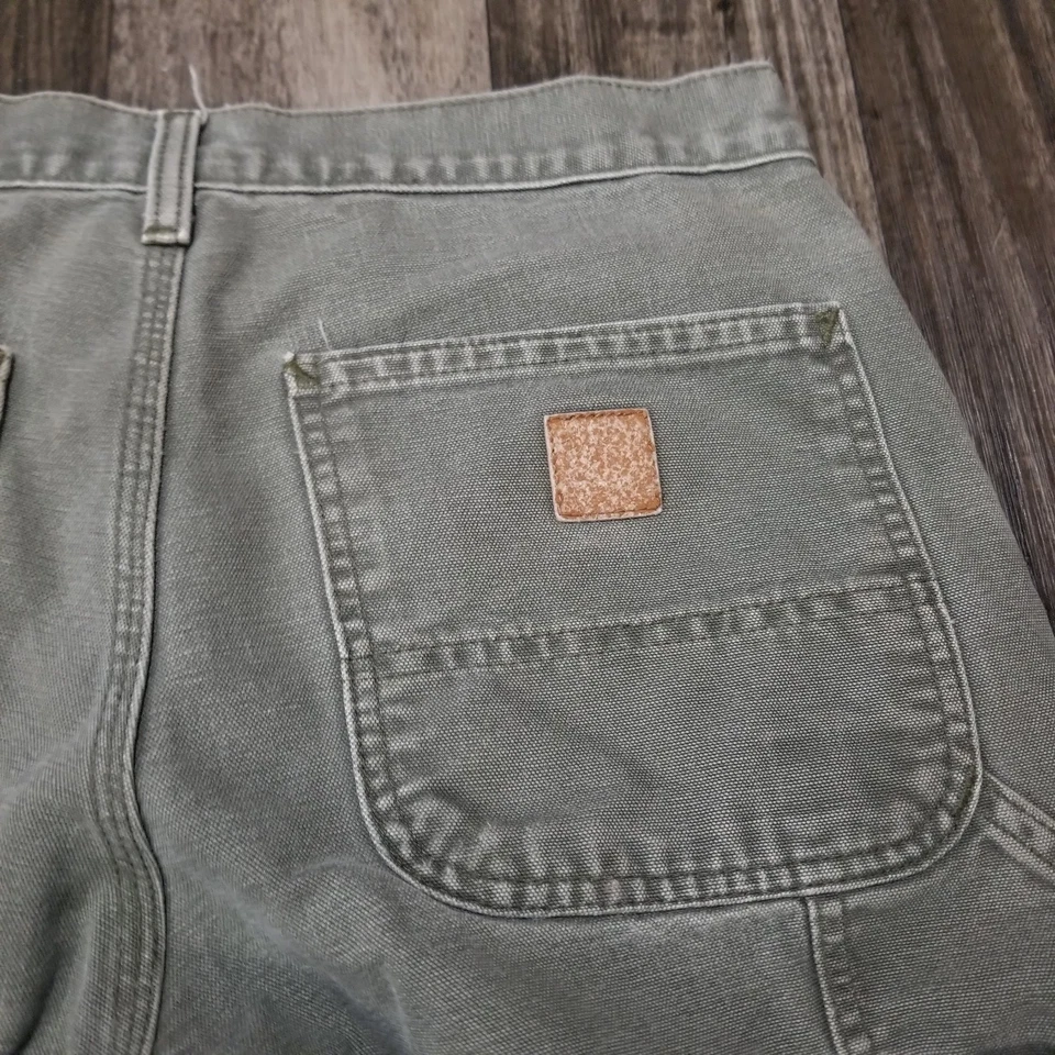 Carhartt Pants Men's 32x32 Moss Green Carpenter Dungaree Fit Canvas Duck B11 MOS - Image 2 of 4
