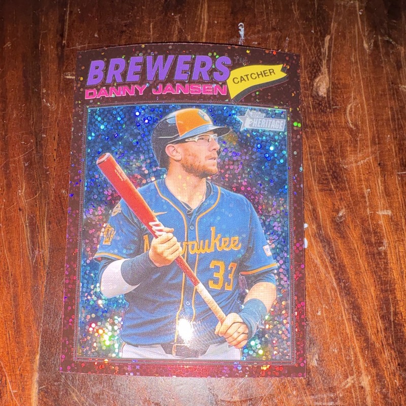 2026 Topps Heritage - Danny Jansen #347 Chrome Red Sparkle Refractor
