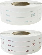 Food Storage Labels, 1 x 2 Inch, 1000 Pieces Removable Freezer Stickers, 2 Rolls