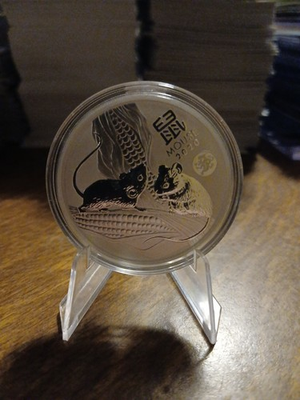 #ad 2020 Perth MINT Lunar Year of The Rat 1 oz Silver Dragon Privy BU Australian $100.00