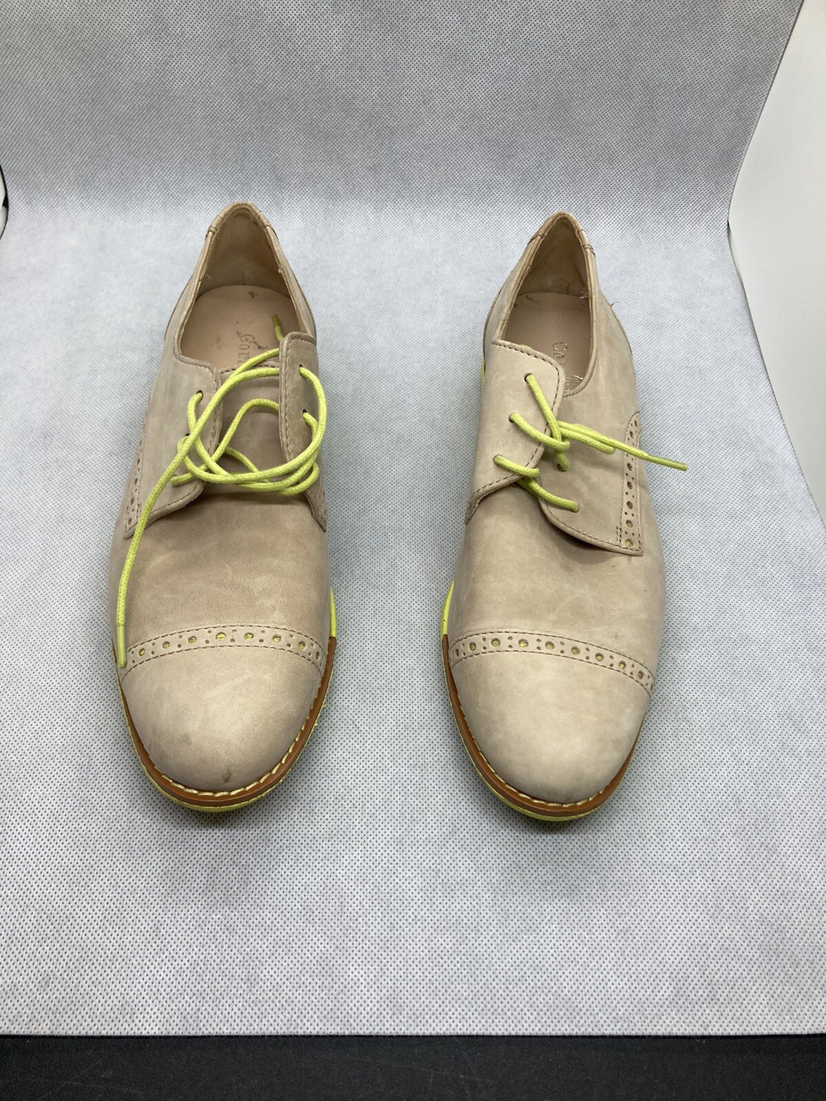 SAOLA Scarpa Cole Haan Gramercy Sandstone Lime Oxford da donna 5 1 2B punta alare punta alare