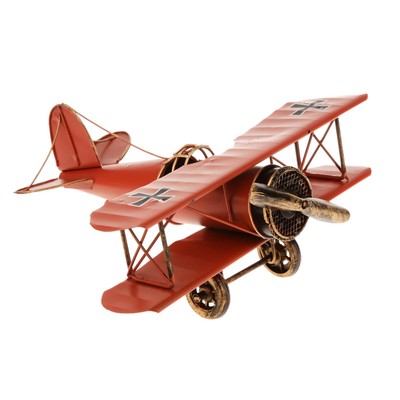Vintage Metal Airplane Model Biplane Military Aircraft Home Decor Vintage Metal Airplane Model Biplane