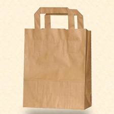 Papiertragetaschen 18+8x22 Flachhenkel braun Papiertüten Papier Tragetasche Tüte