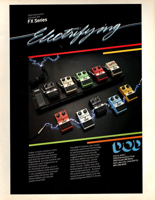 vtg 80s DOD FX SERIES EFFECT PEDAL SYSTEM MAGAZINE PRINT AD Guitar Pinup Page