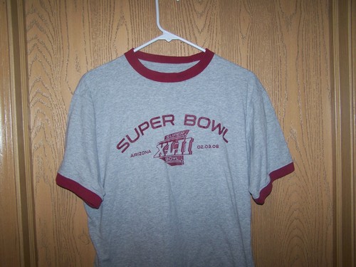 Camisa doble Super Bowl XLII 2008 pequeña Reebok NFL algodón 2 camisas en una - Imagen 6 de 8