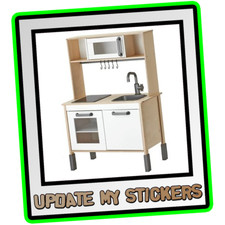 Aufkleber PASSEND Kinder IKEA™ Duktig rot oder Buche Küche Mikrowelle, Backofen Regal etc