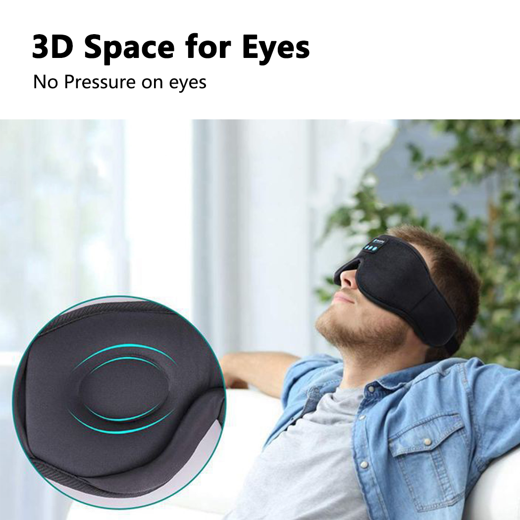 Wireless Bluetooth 5.0 Stereo Eye Mask Headphones Earphone Sleep Music