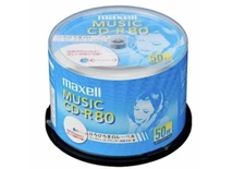 50 Maxell JAPAN Blank CD-R for Audio Music CDR 80min White Label CDRA80WP.50SP