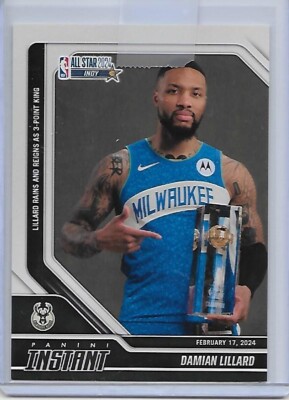 2023-24 Panini Instant DAMIAN LILLARD All Star 3-Point Contest /116 #362  Bucks