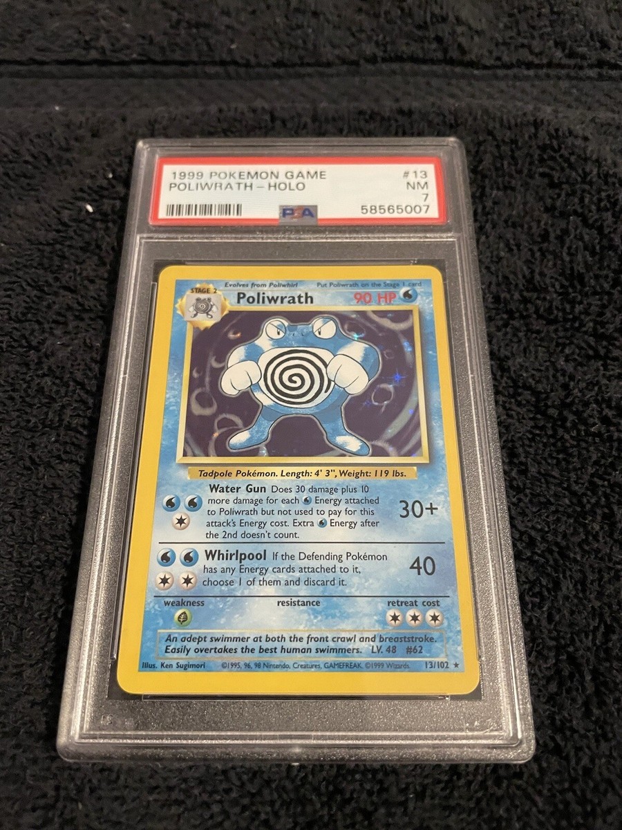 Pokémon TCG Poliwrath Base Set 13/102 Holo Unlimited Holo Rare PSA
