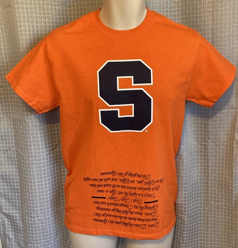 NWOT SYRACUSE ORANGEMEN 2016 FOOTBALL SCHEDULE & FIGHT SONG T-SHIRT SMALL R