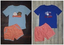 NEW Boutique Baseball Boys Short Sleeve Shorts Outfit Set