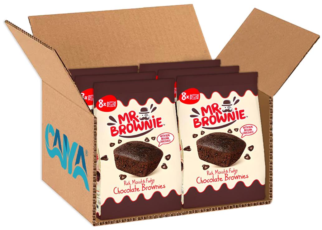 6X Mr. Brownie Brownies Tortine al Cioccolato con Gocce di Cioccolato Belga 200g