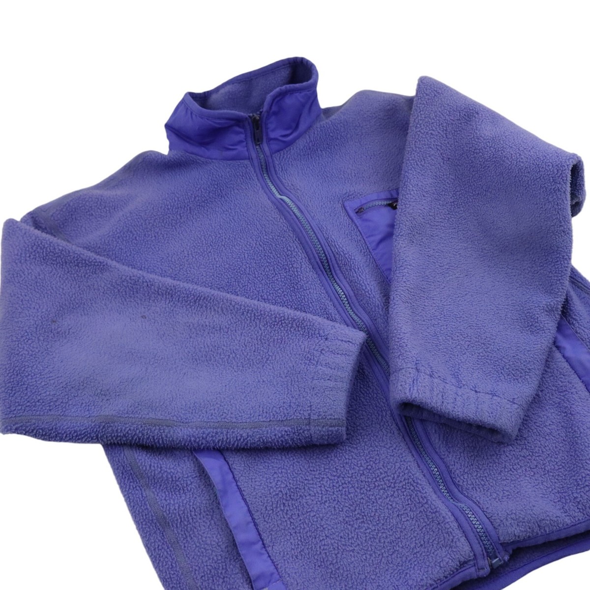 【USA製】90s Patagonia フリース キッズXL（女性M） Vintage Patagonia Girls Zip Up Purple Fleece Jacket Size 9
