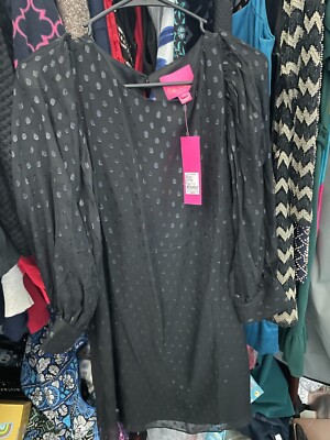 NWT Lilly Pulitzer Black Maisel Silk Dress Size 0