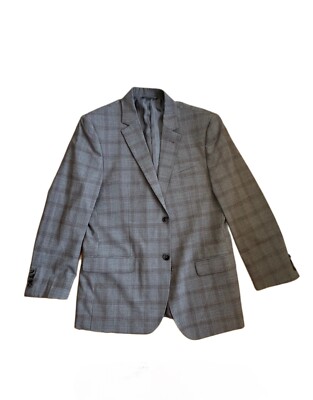 Ben Sherman Mens Dress Suit 40R 34w Grey Plaid Jacket Pants Sports Coat Dinner