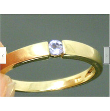 Schöner Ring 9 kt Gold Tansanit gepunzt Größe N