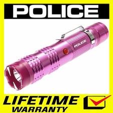 POLICE Stun Gun M12 700 BV Metal Rechargeable LED Flashlight Pink