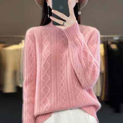 Women's Knitted Jumper Long Sleeve Knit Pullovers Bottoming Shirt Female Tops