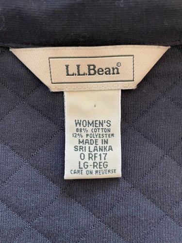 LL Bean Quilted Cotton Full Zip Jacket - Dark Navy - Women's Large - Picture 10 of 11