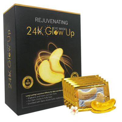 24K Gold Eye Mask for Puffy Eyes | Collagen | Anti-Ageing Eye pads 30Pcs